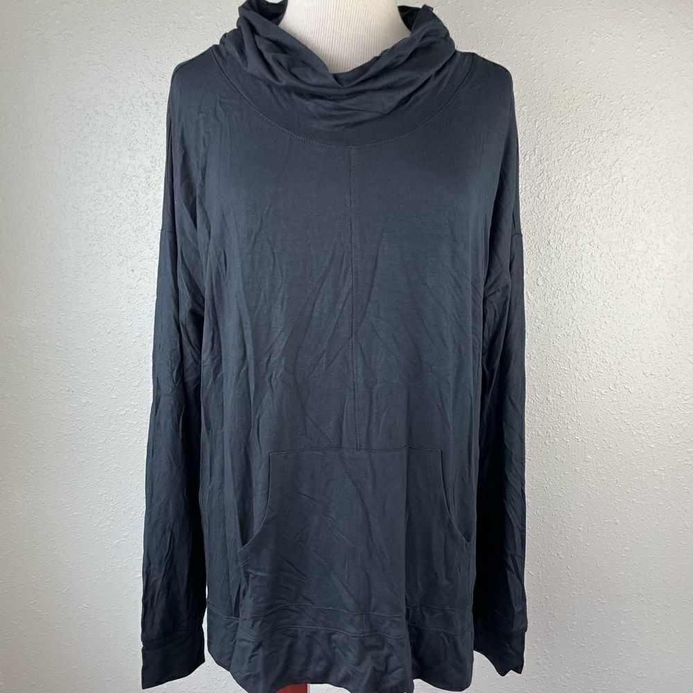 Sleepyheads Black Cowl Neck Pajama Top Size XL EUC
